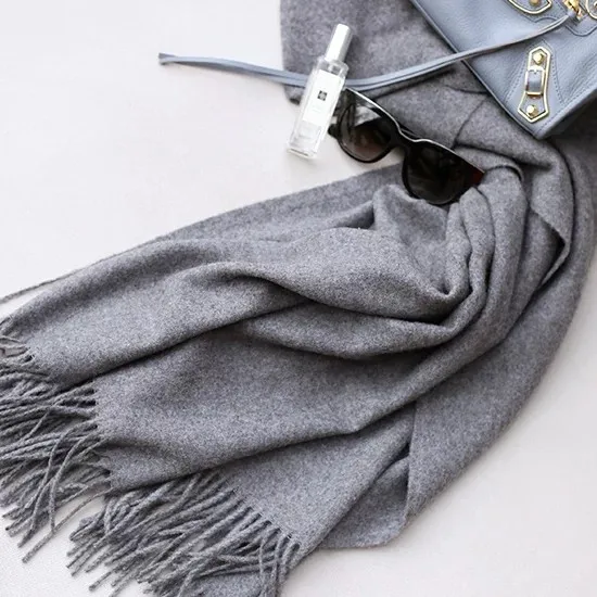 custom warm wool felt scarf winter pashmina/cashmere scarf ribbed knitting winter scarf shawl