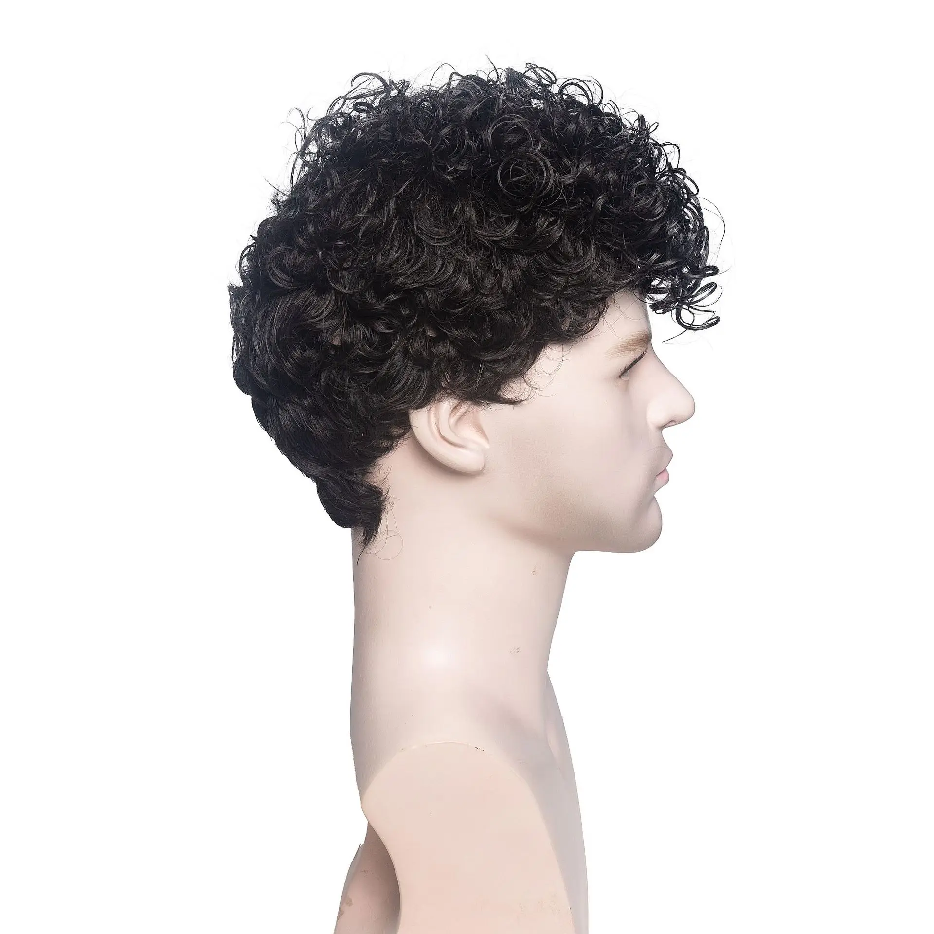 Quality virgin human super skin best curly indian hair replacement afro men hair toupee for black men