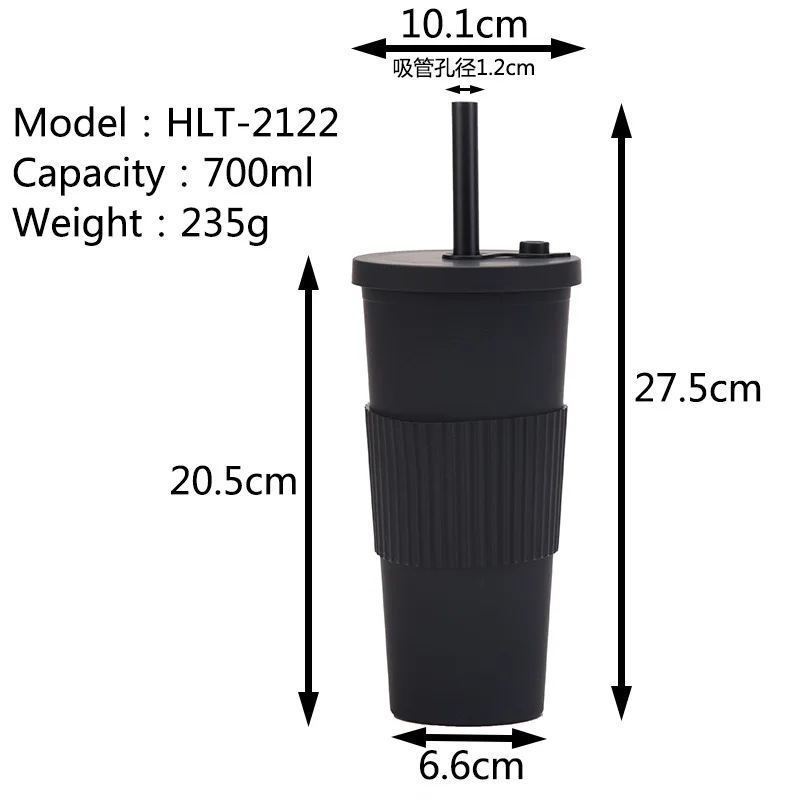 Flypeak Amazon Top Seller 700ml Wholesale Double Layer Tumbler Water Bottles Cup Custom Reusable Plastic Tumbler With Lid