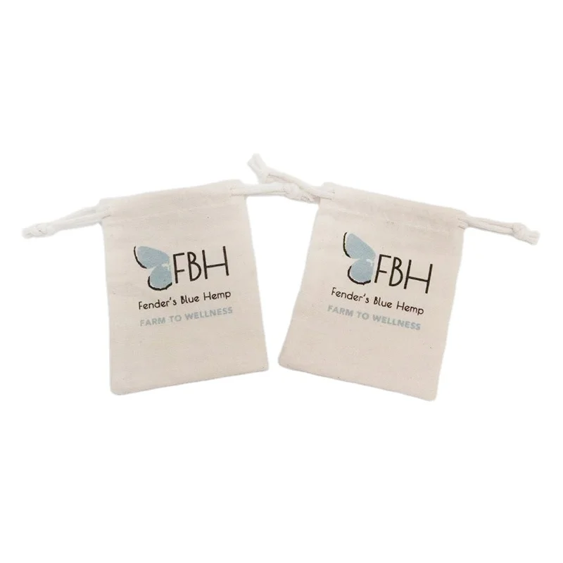 
Custom Logo 3x4 Inches Natural Drawstring Cotton Flower seed Bags 