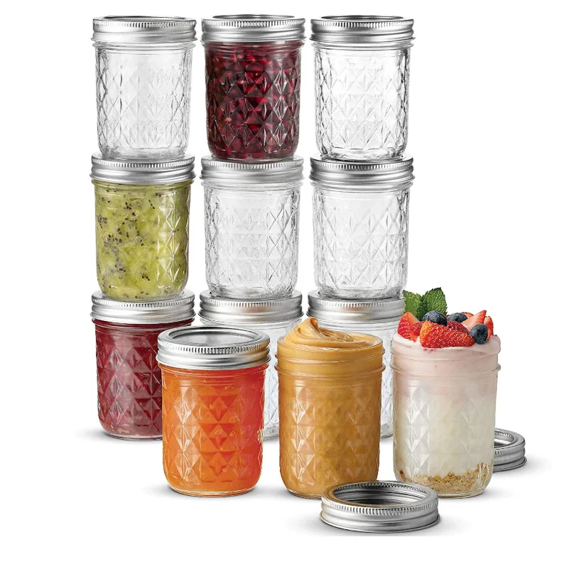 
Wholesale Wide Mouth Mason Jars 8 oz 16 oz Glass Jar with Lid 
