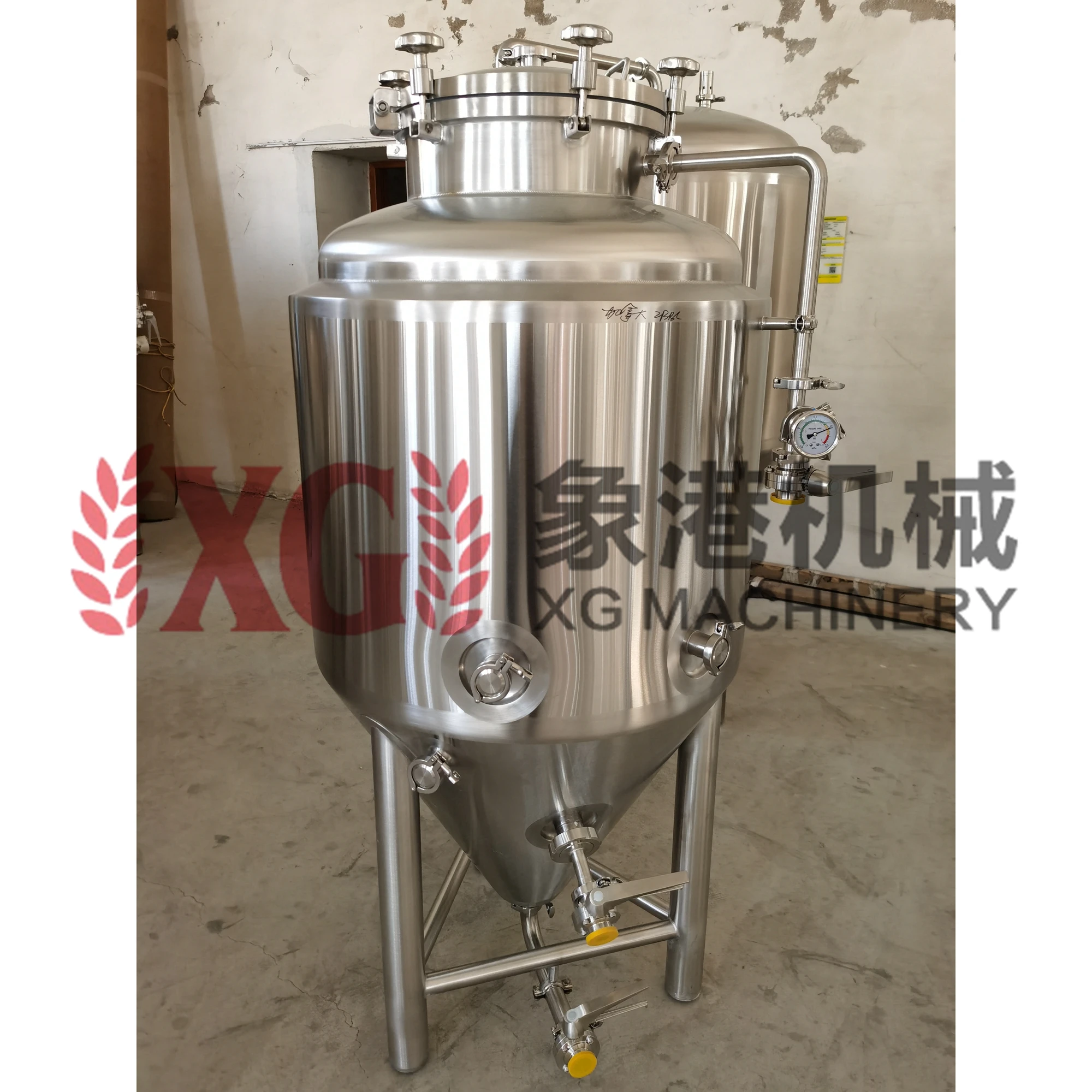2 bbl 2bbl нано-пивоварня 304 нержавеющая сталь двойная стенка гликоль куртка Isobaric Unitank рукоделие пиво конический ферментер