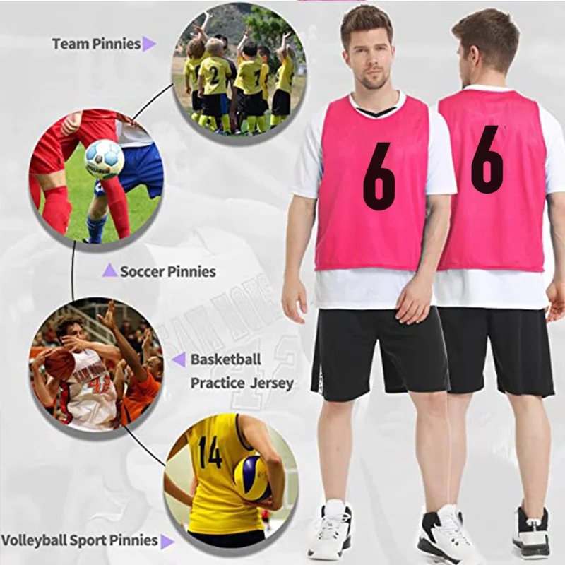 High quality football numbered soccer training bibs pinnies scrimmages