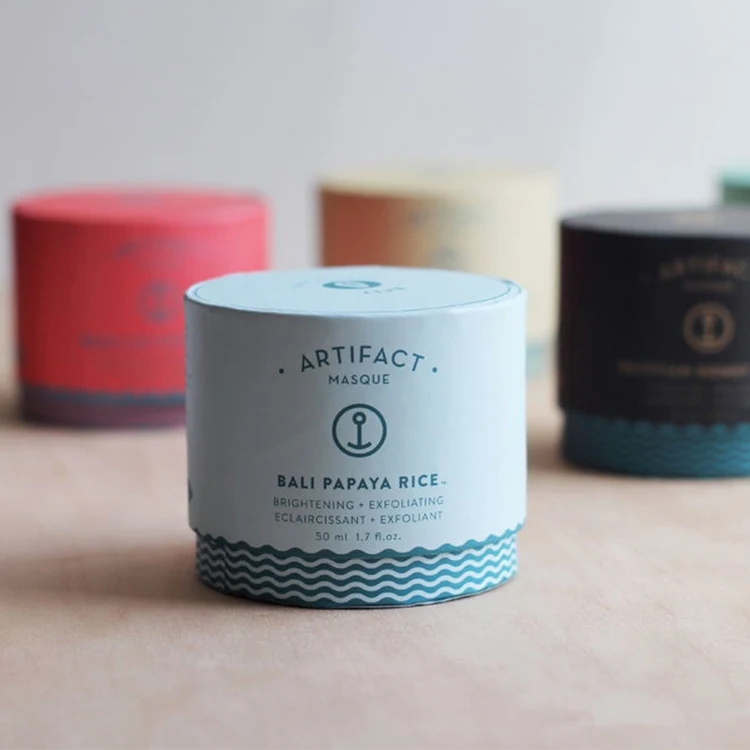 Small Biodegradable Cylinder Cardboard Kraft Paper Package Packaging Tube  For Cosmetic Jar