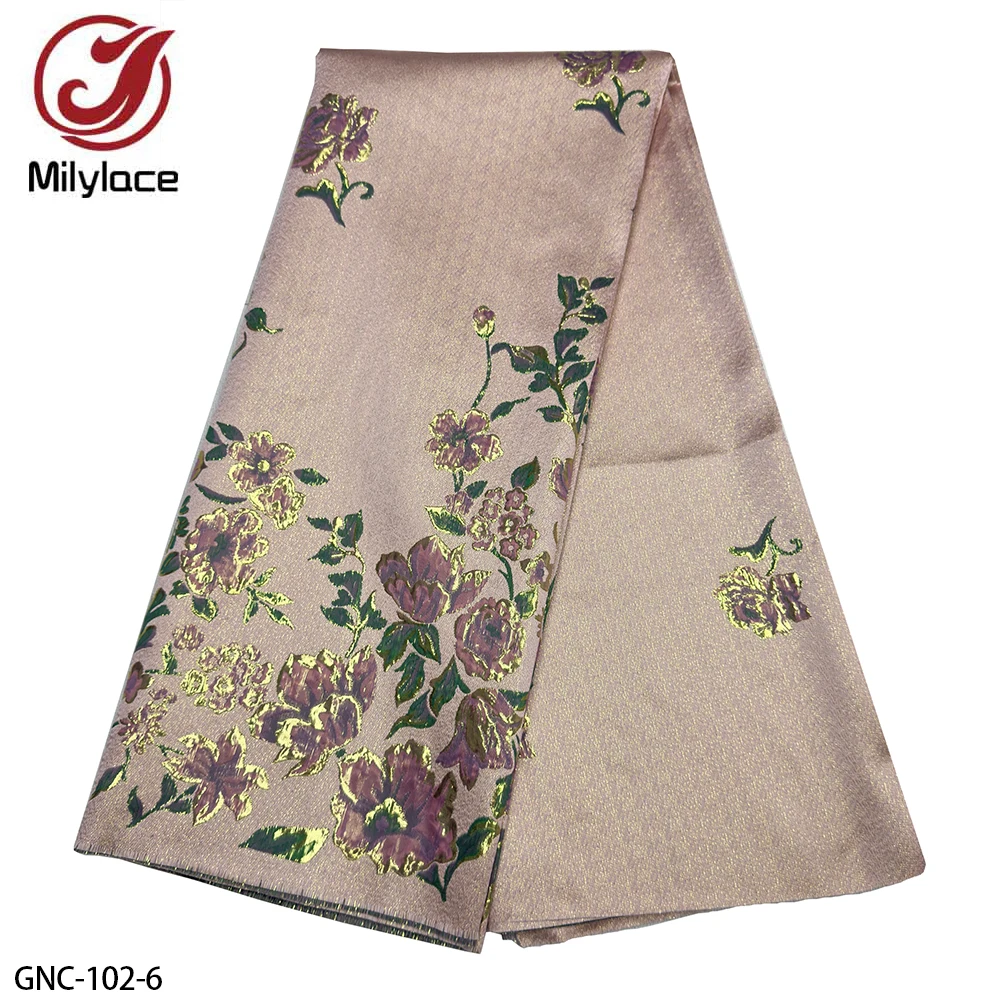 Bridal Flower Embroidered Brocade Jacquard Organza Lace Fabric African Brocade Floral Jacquard French Lace Fabric