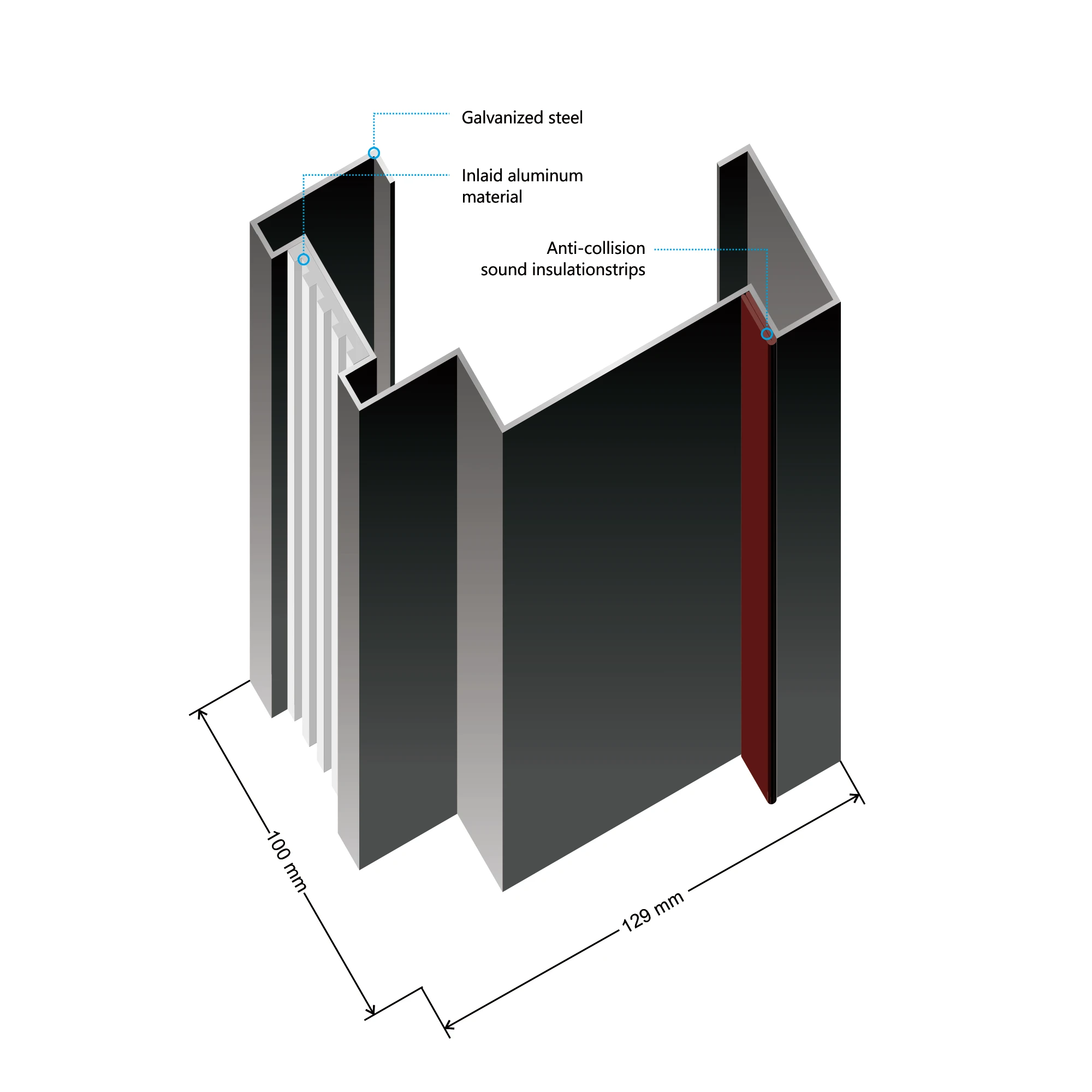 China Factory direct price 90mm good quality Entry security door steel gate