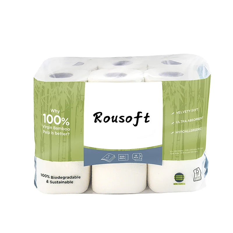 Wholesale High Quality Soft 3 Ply Layers Printed Cheap Toilet Tissue Paper Roll