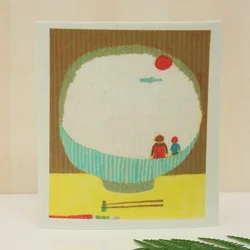 Dish Sponges Rags Absorbent Dishcloth Wood Pulp Sponge Cleaning Cloths Wet Dry Household Kitchen Rag Dishwashing Scouring Pad