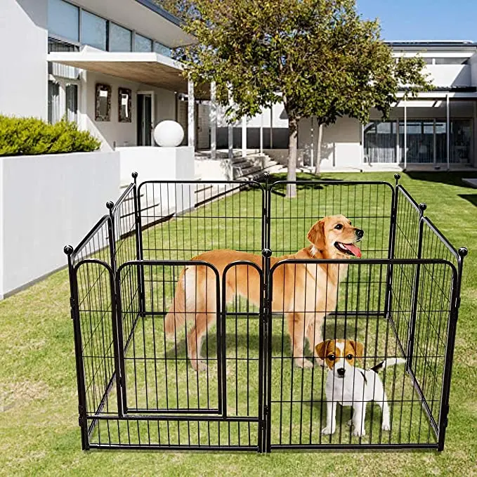Amazon Hot Exercise Collapsible Dog Cage Indoor  For Large Dogs Custom Folding Durable Thick Metal Wire Tube Rabbit Pet Fence