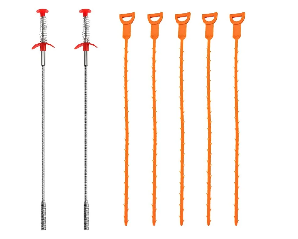 60/90/160cm Drain Cleaner Sticks Clog Remover Cleaning Tools Sewer Cleaning Brush Pipe Dredging Tools for Bathroom Kitchen Sink