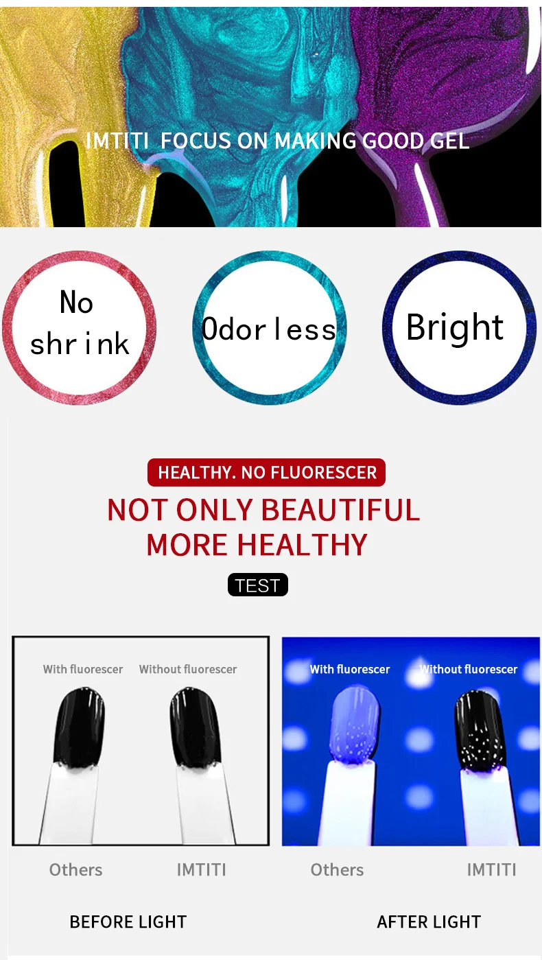 Black  Diamond Gel Nail Polish Bright Painting Nail Art Design Laser Pretty UV Gel Glitter Vernish