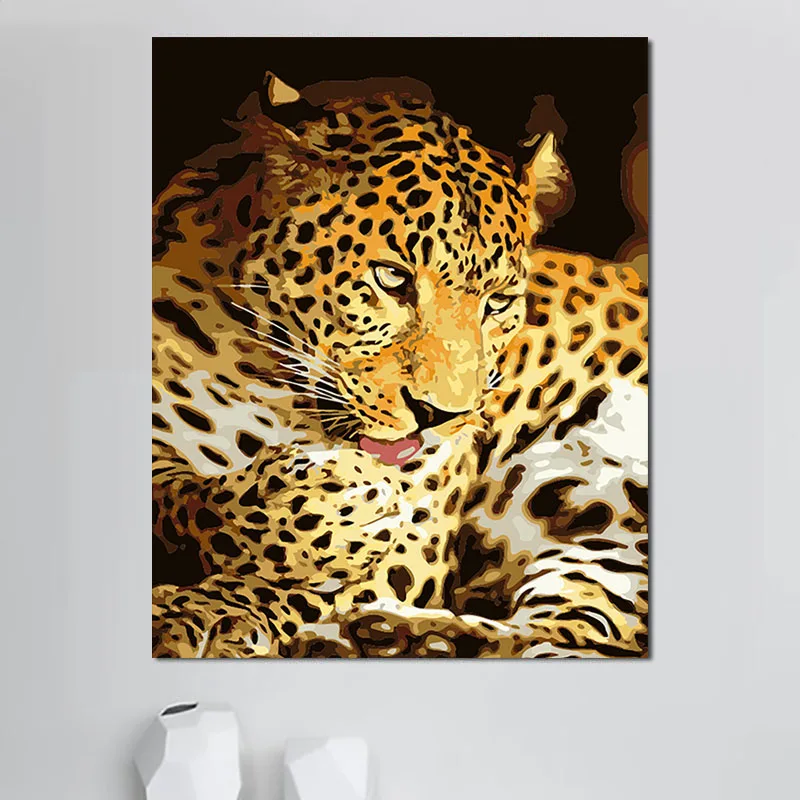Wall Decor Diy Digital Painting Colorful Animal Lion Oil Painting Acrylic Paint By Number Kit