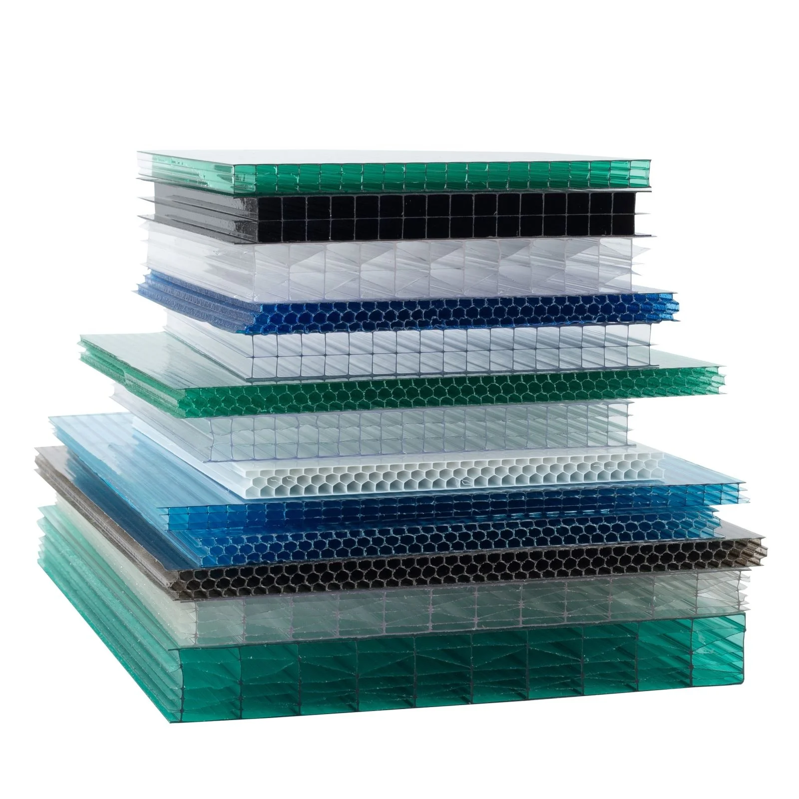 Высококачественный материал Bayer Sabic с защитой от УФ-излучения, Голубой Прозрачный поликарбонатный сотовый лист, полый лист