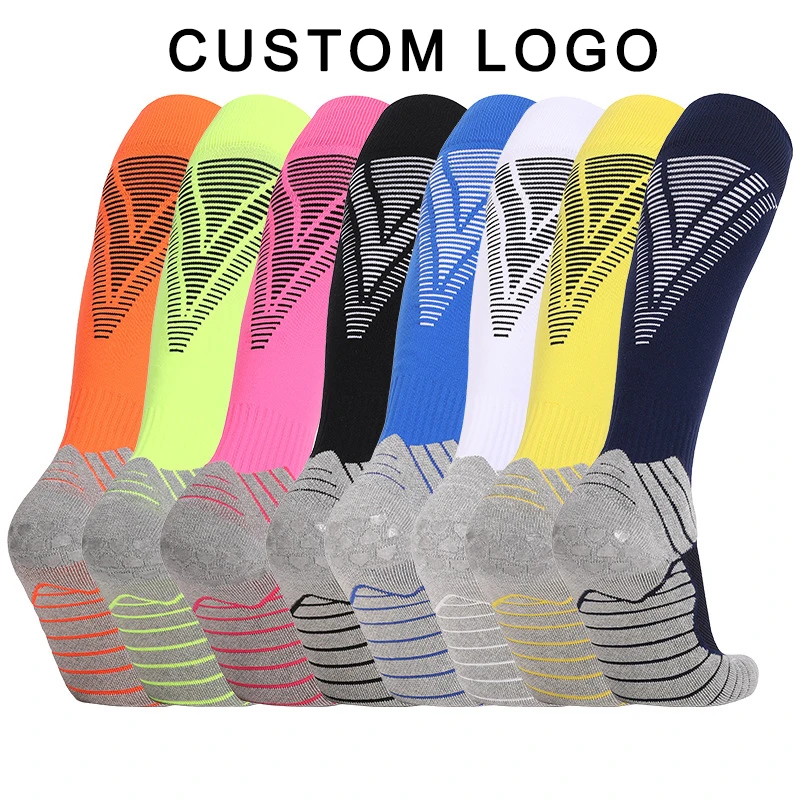 Wholesale Mens Kids Sports Anti Slip Custom Design Logo Grip Soccer Children Football Socks