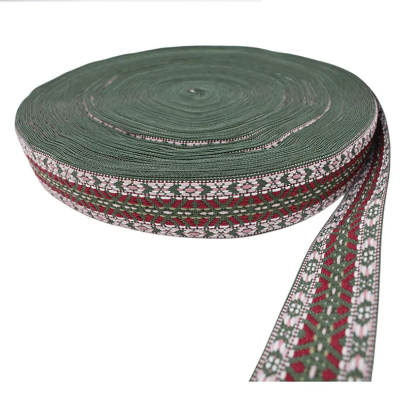 RW 30mm 34mm 38mm Ethnic Woven Jacquard Webbing Tape DIY Bohemian Cotton Bag Strap Webbing for Garment Shoe Accessories