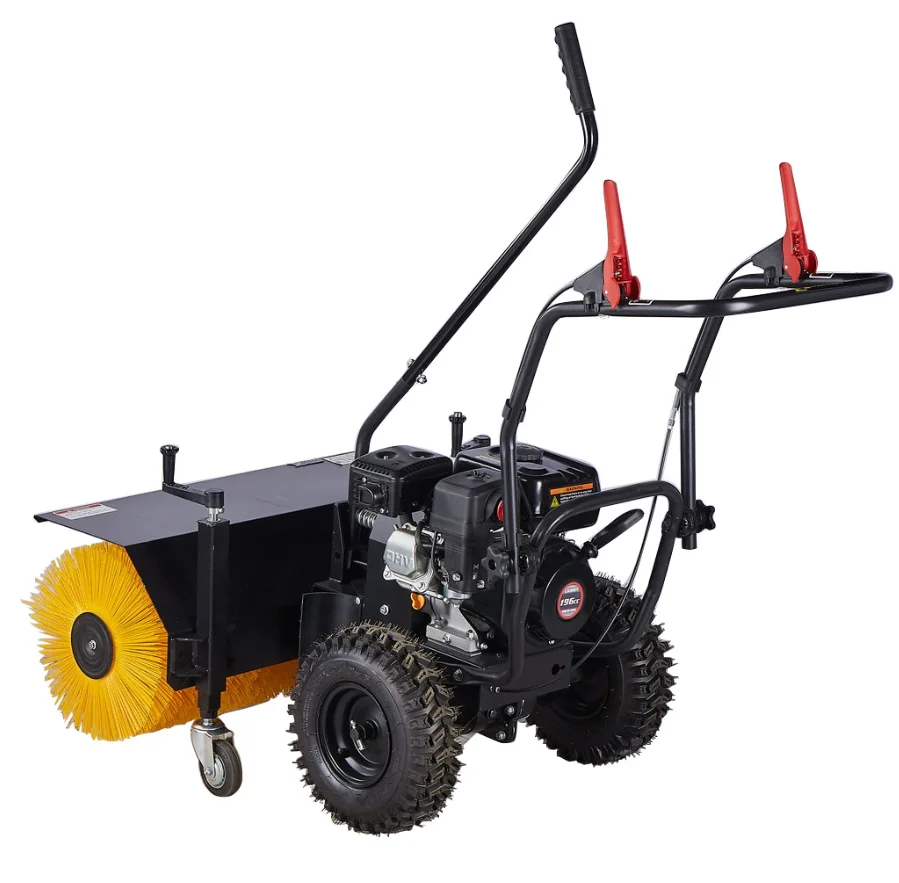 Gasoline Power Drive multifunctional  small hand push Easy to move snow removal snow broom sweeper for sale