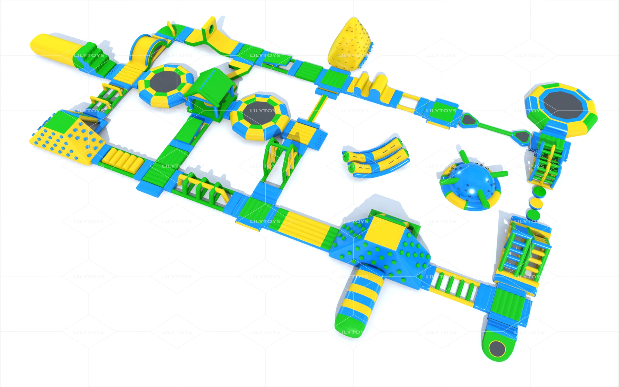 Commercial inflatable large floating water park for beach used waterpark