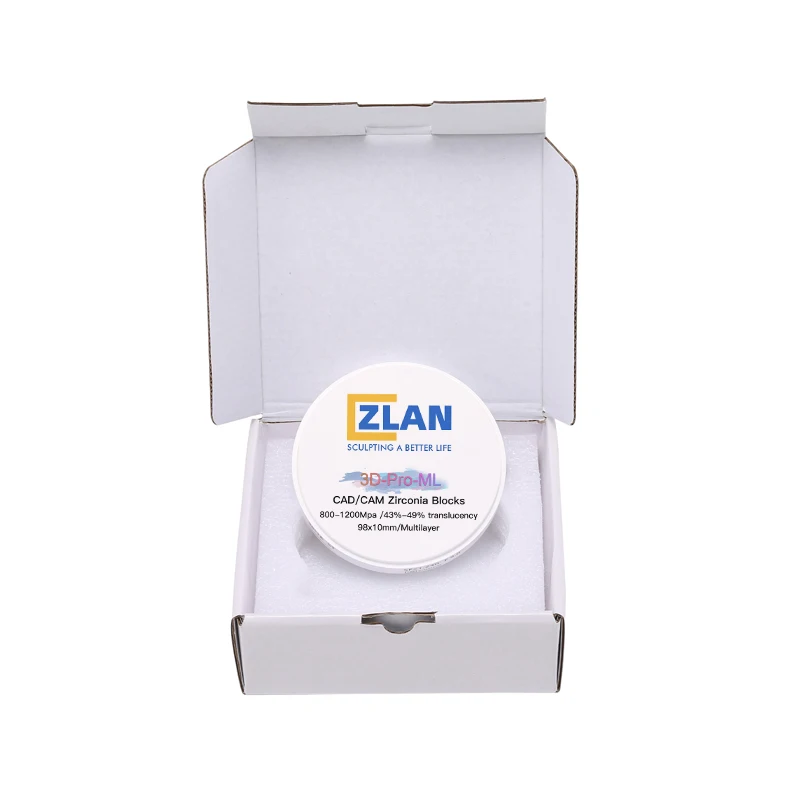Zlan High Quality Zirconia Block Gradient Multilayer 98*14mm Dental Lab Use For Crowns Bridges And Veners
