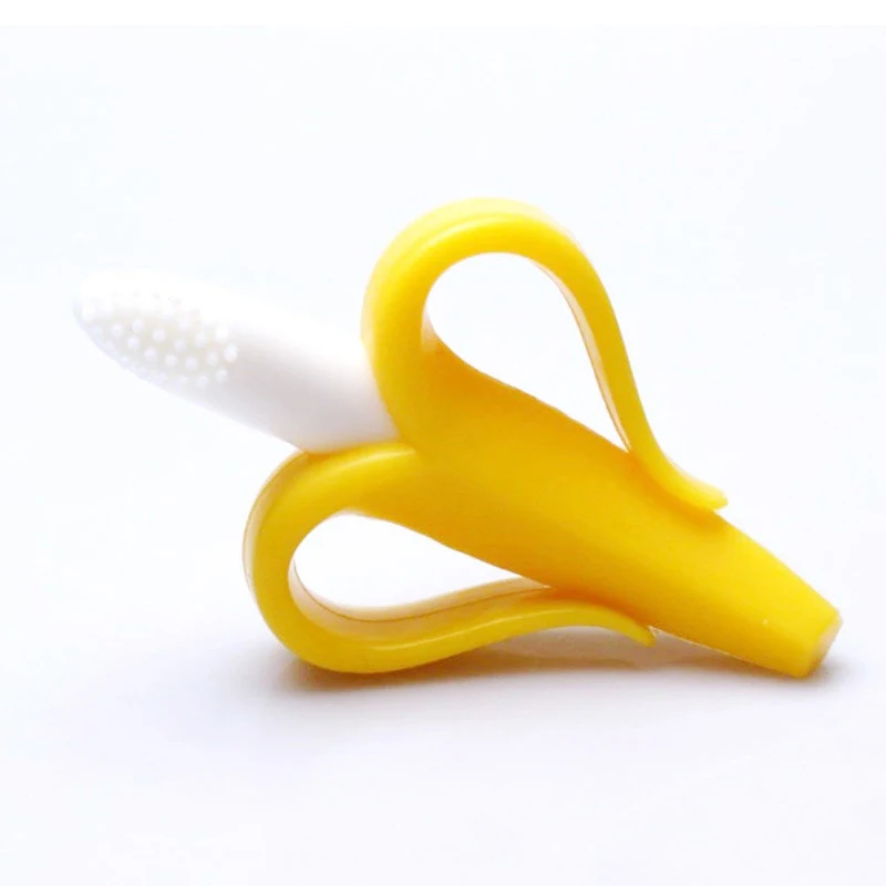 Забавная детская зубная щетка с мультипликационным принтом, молярная палочка, BPA бесплатно, мягкая силиконовая детская зубная щетка