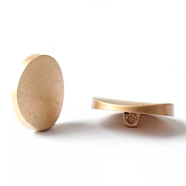 High Quality Engraved Gold Metal Dome Shank Button with Custom Brand Logo round Shape for Hand Sewing on Denim Clothing