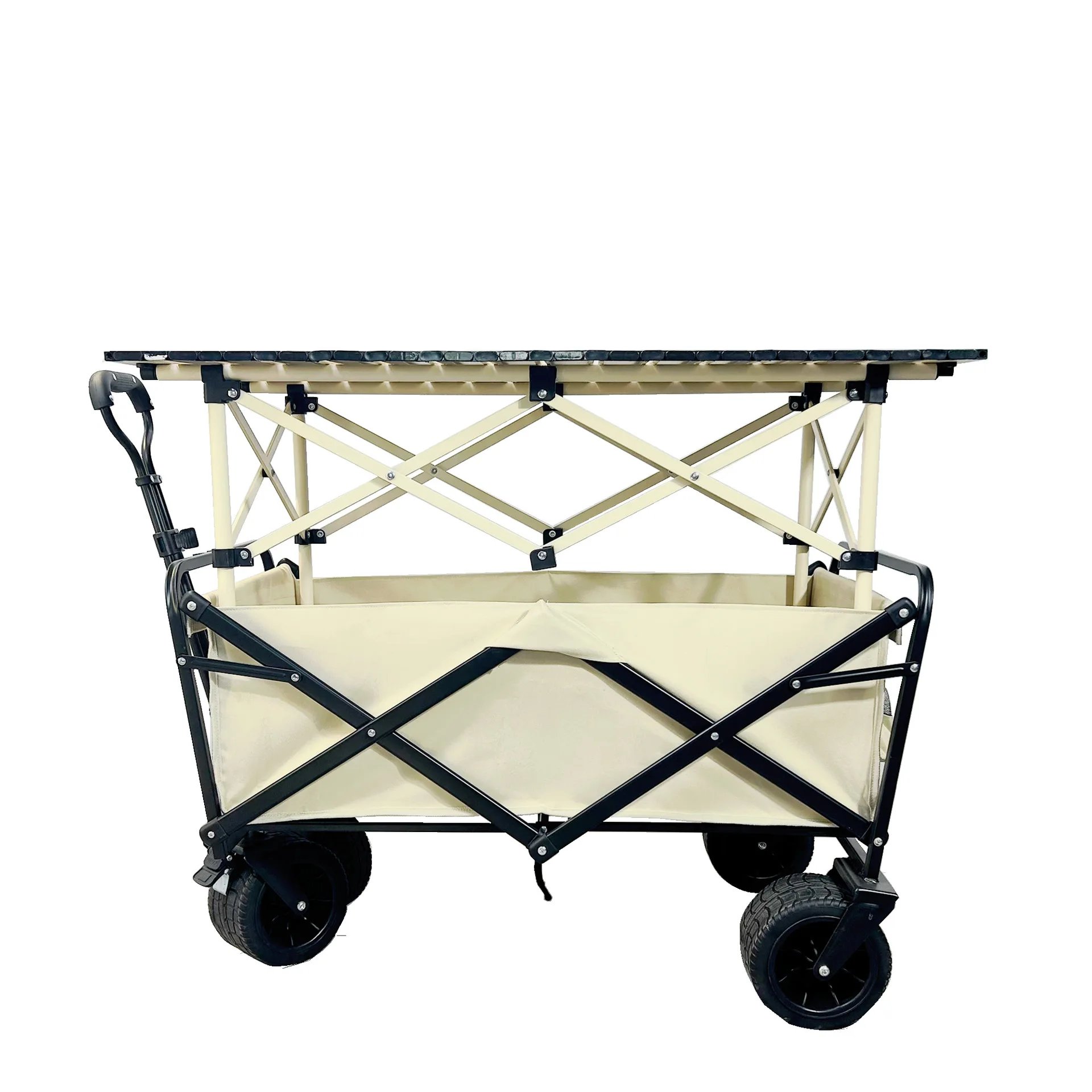 Foldable Beach Trolley Utility Camping Metal Garden Stroller Hand Cart Portable Folding Outdoor Wagon Trolley
