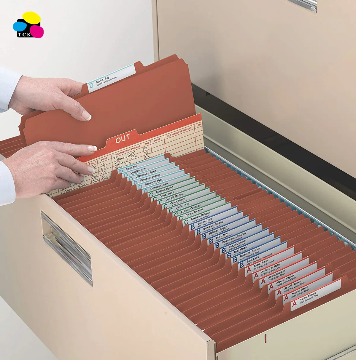 1/3 cut Tab 2 Dividers Dark Red Letter Size Pressboard Classification Folders With Fasteners