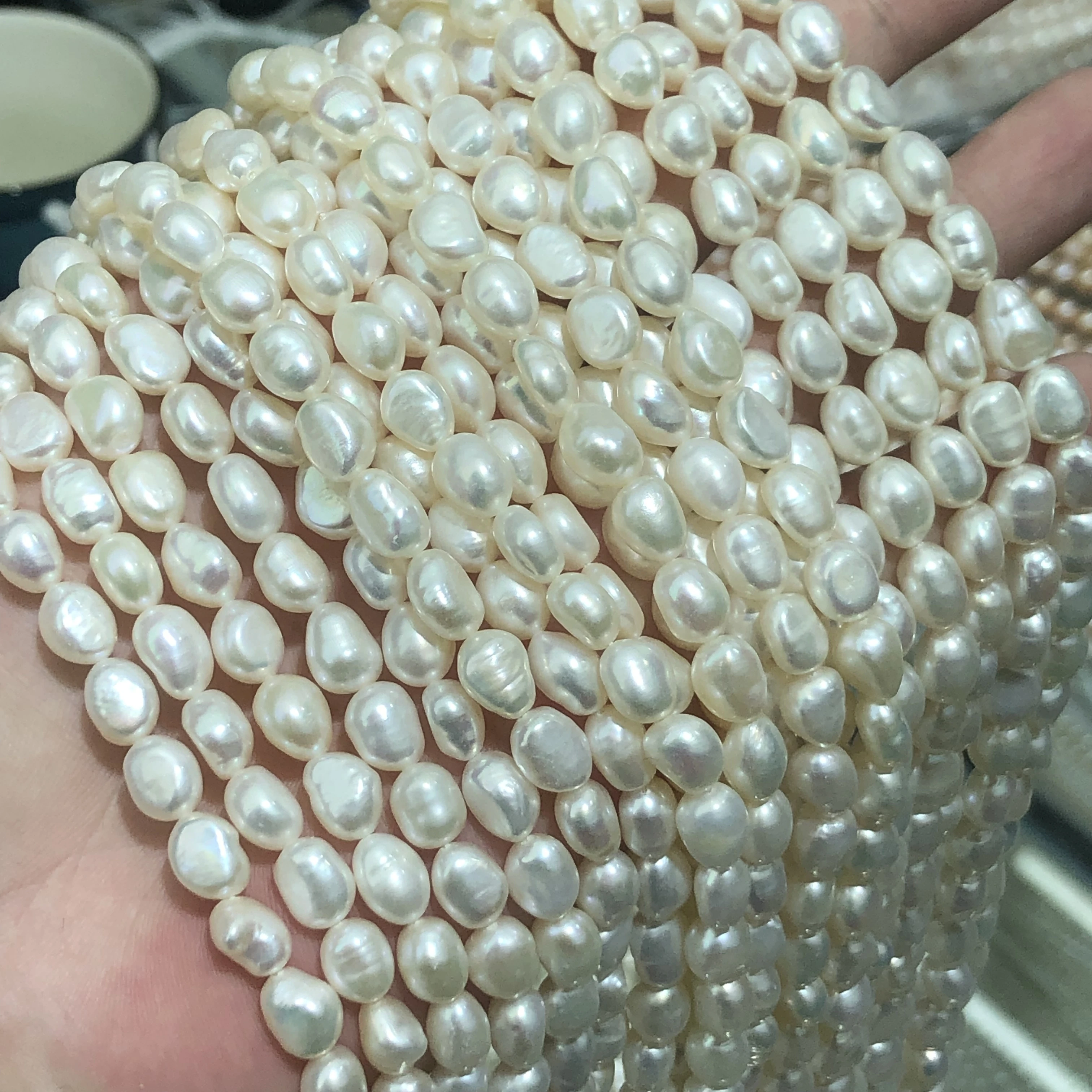 Natural straight hole freshwater pearl 4-12mm Baroque irregular pearl loose bead bracelet necklace jewelry wholesale