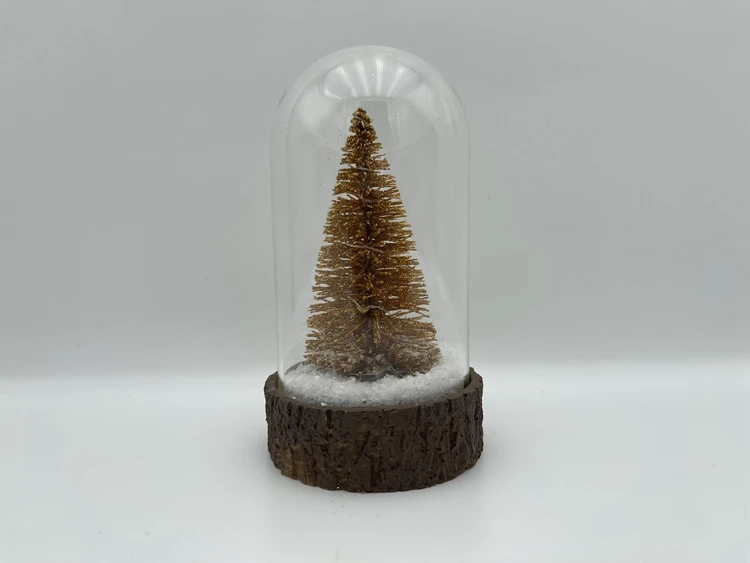White Christmas Tree LED glass dome Christmas gift home decoration For Sale