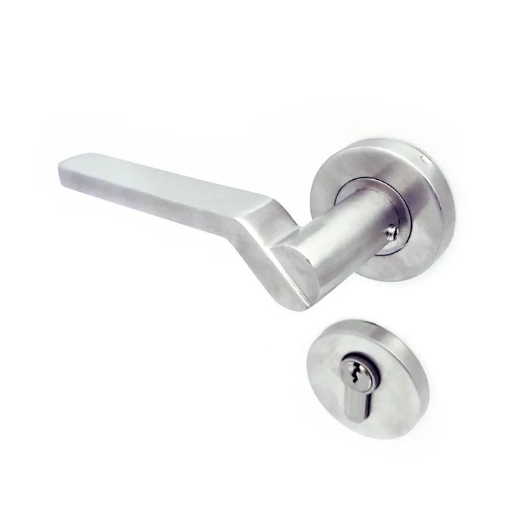 Modern round Tube Zinc Door Handle with Solid Interior Lock Lever for Opening Windows in Villa Home Bedroom Contemporary Decors