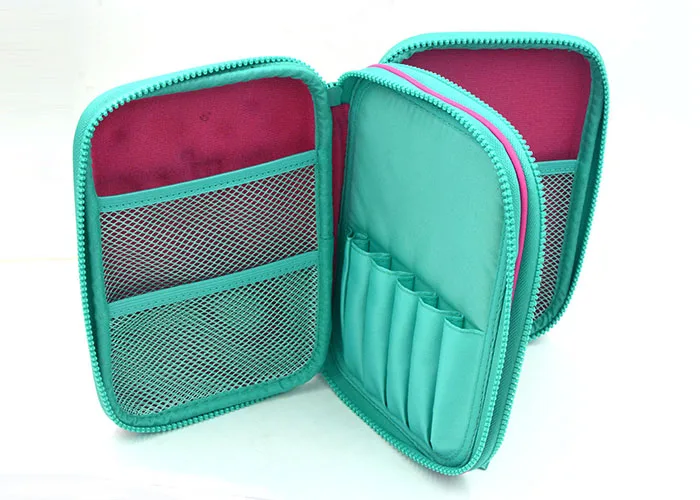 Custom Portable Stationery Storage Box Large Capacity Double-layer Square Student Pencil Case