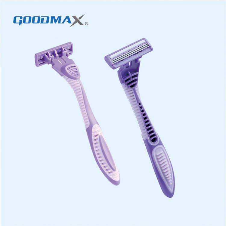Одноразовая дорожная портативная прямая Женская бритва GoodMax с тройным Лезвием