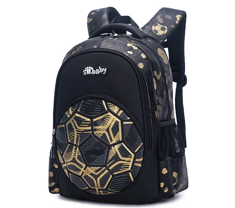 Quality Primary School Students Grade Printed Waterproof Lightweight Large Capacity Boys Football Backpacks
