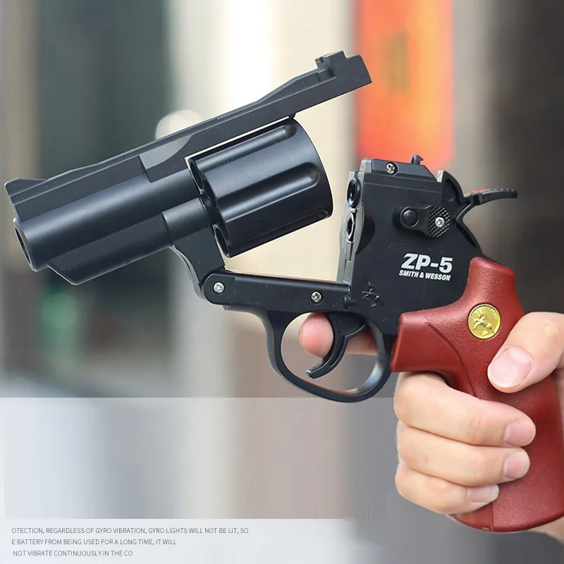 Wholesale Safe Material ZP5 Revolver With Soft Bullets hooting Game Simulation Manual Model Gun Toy For Outdoor Play