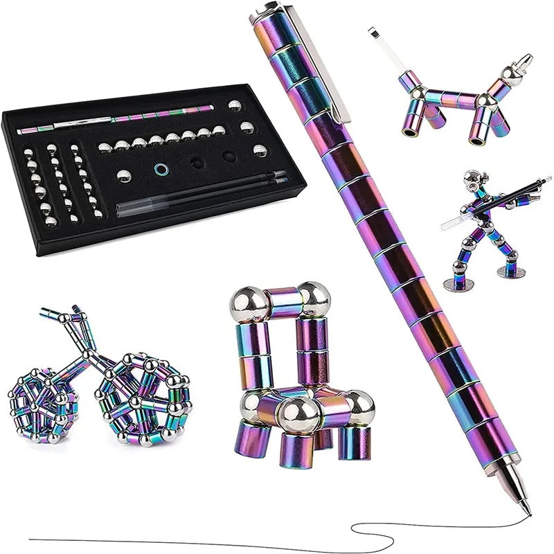 Gift Choice Fidget Pen Metal Polar Magnet Pen Modular Think Ink Toy Stress Fidgets Antistress Focus Hands Touch