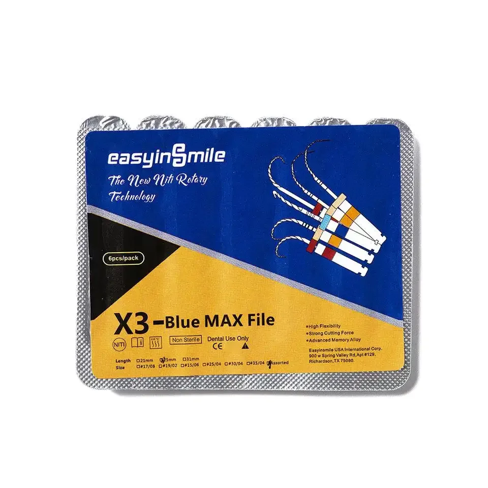 EASYINSMILE Endo Rotary Files X3-Blue Max NITI Endodontic for Dental Therapy