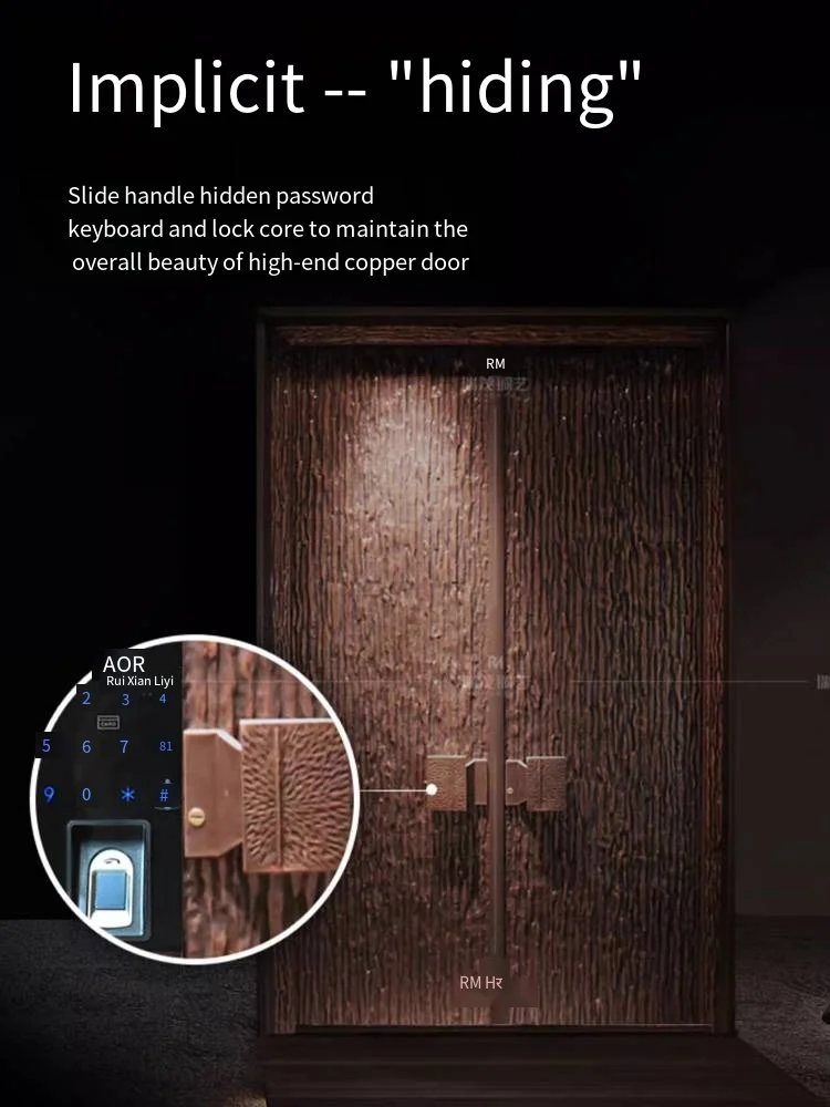 Copper Gate Luxury Villa Door Smart Lock Double Entry Door