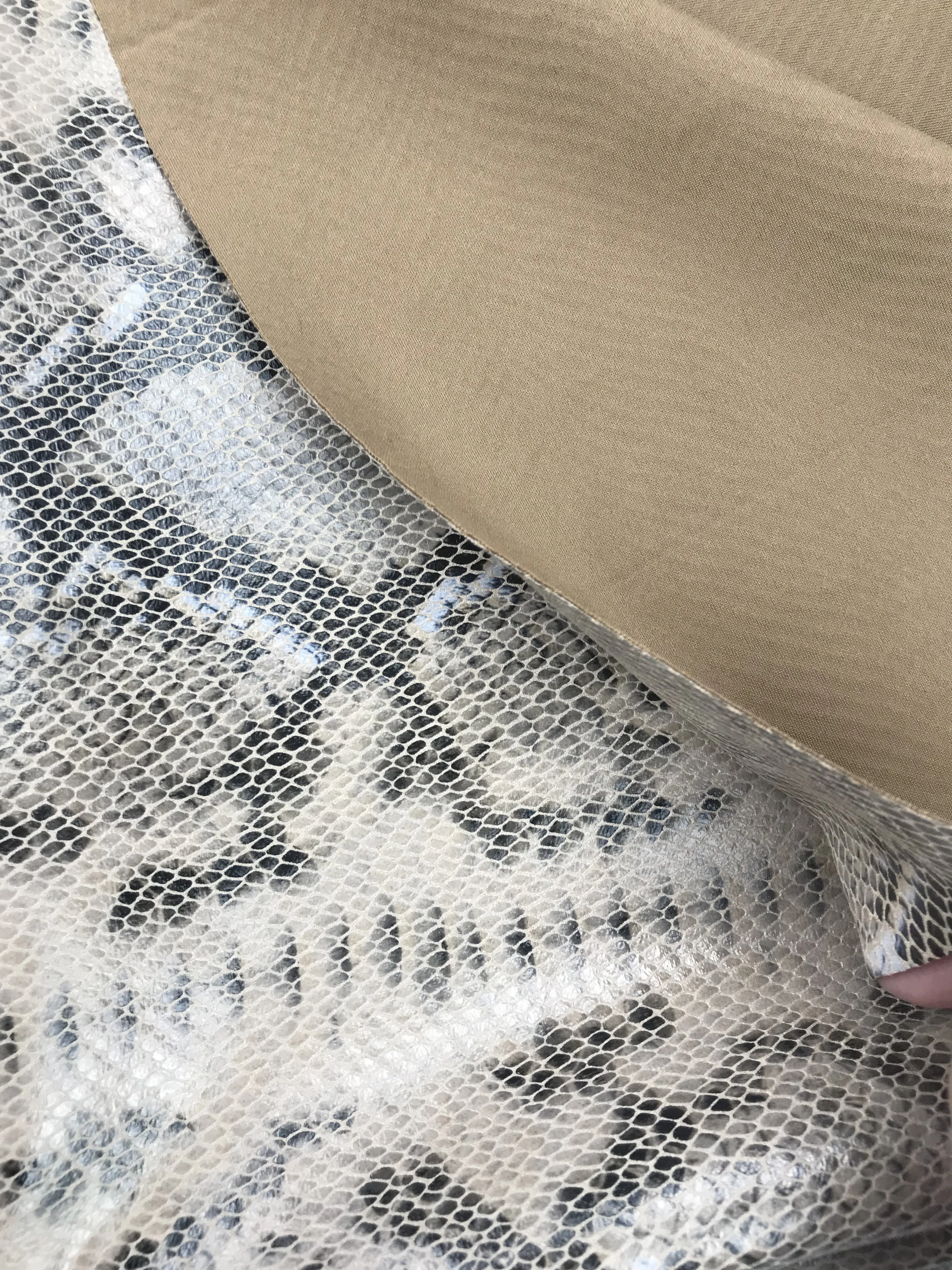 1.2mm Faux Snake Skin Leather scuba Base Fake for Bag Use