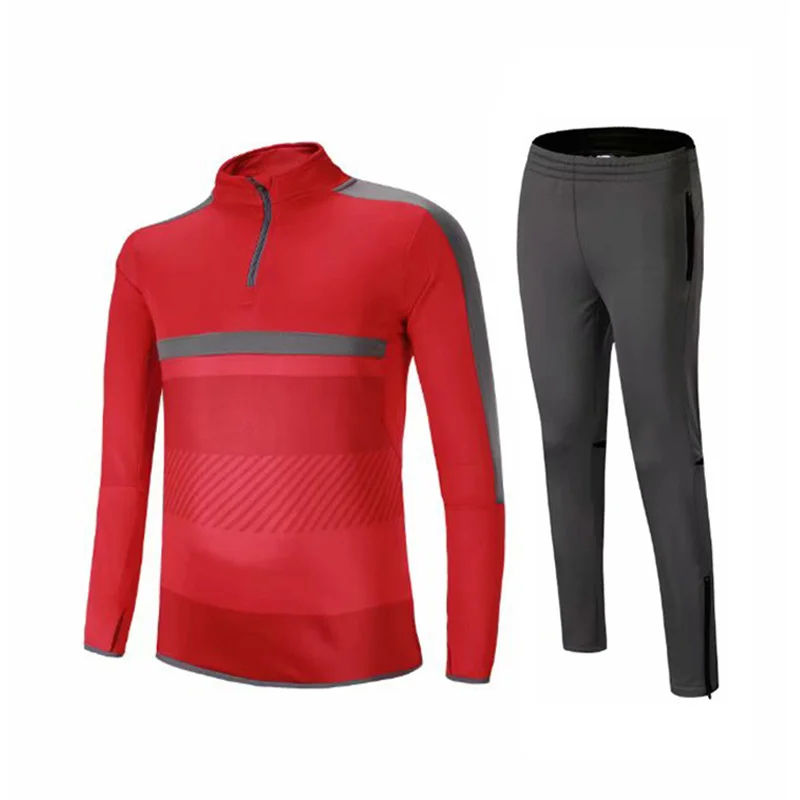 
2021 Custom Two Piece Men Joggers Suits Set Zip Up Set Sweatsuit Tracksuits for man football running track suit for kid 