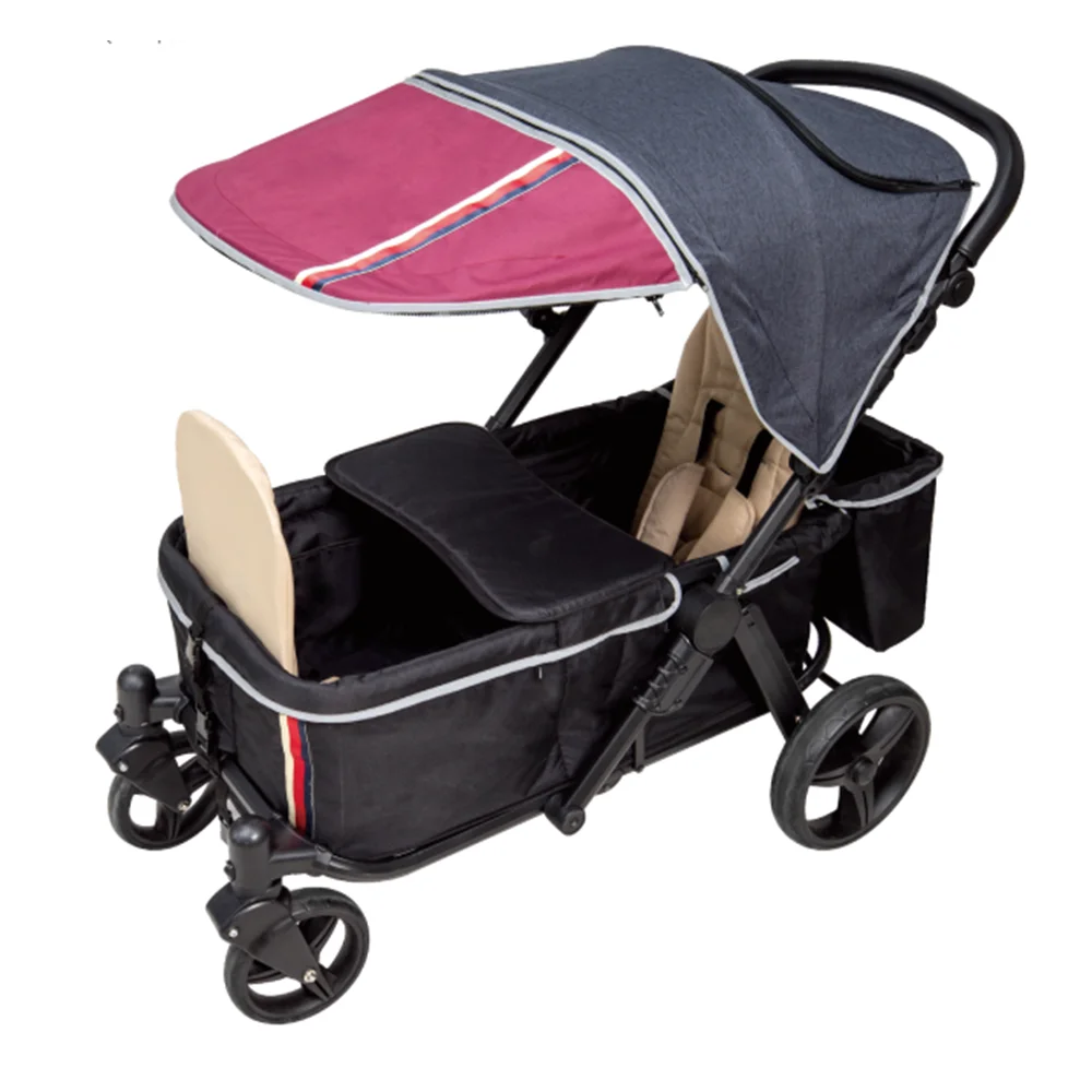 
Chinese new collection baby carrier EN approved baby trailer large capacity foldable baby twin stroller 