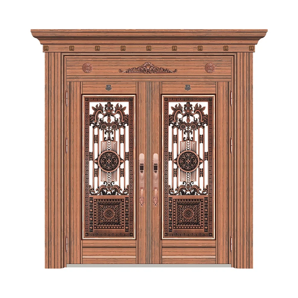 Grill Design Stainless Steel Door Exterior Position and Finished Surface Doors Entrance