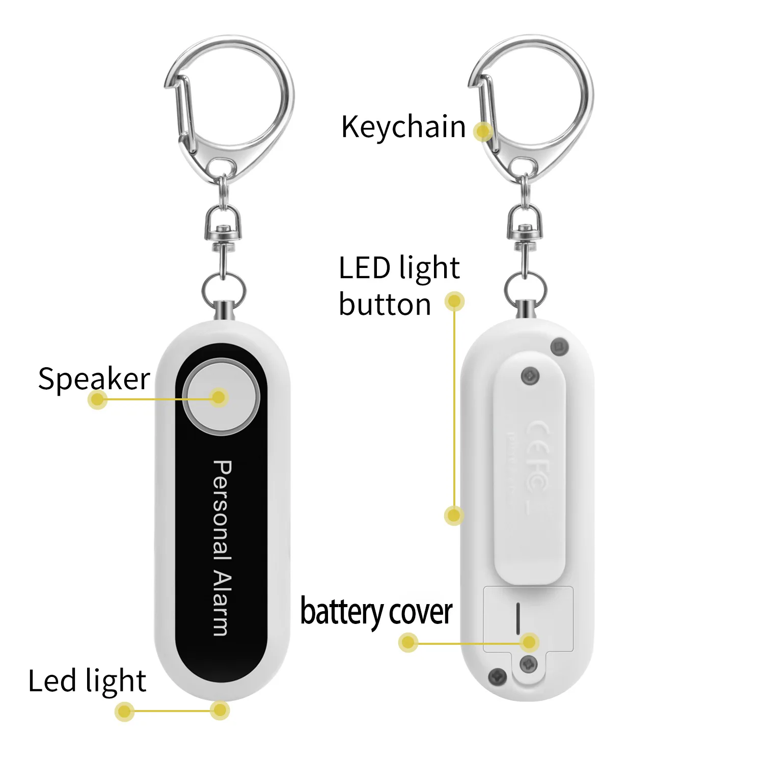 Self Defense Keychain for Women Portable Safety Keychain WIth LED Light Security Alarm Products