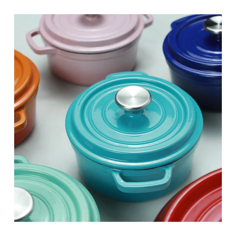 High-quality Cookware Manufacturers New Style Enamel Casserole 18cm Round Non-Stick Pot Cast Iron Dutch Oven for Toaster Oven