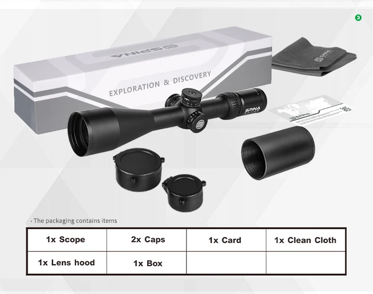SPINA OPTICS 3-18x50 Miras Telescopicas Side Focus FMC Long Range Hunting Scope
