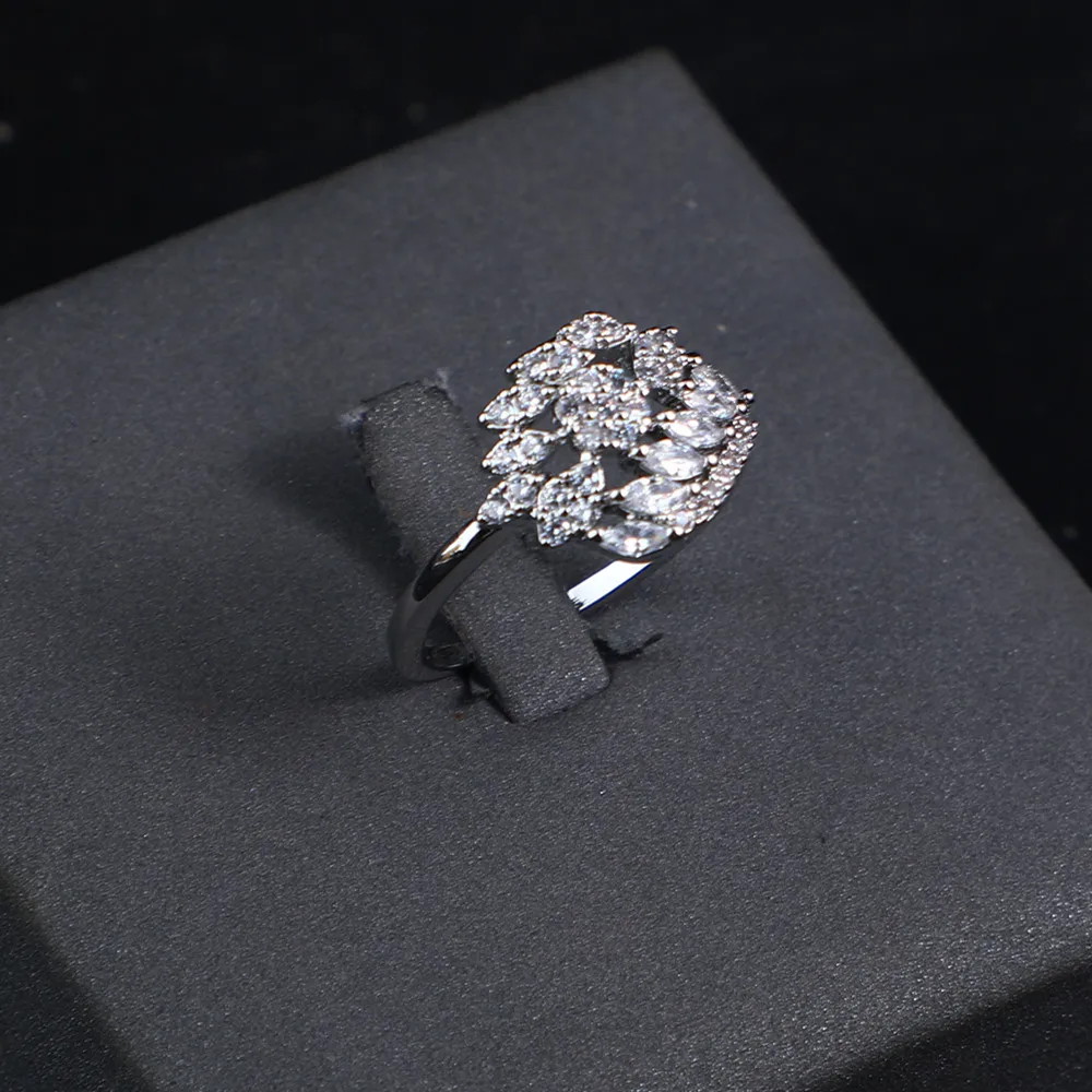 High Quality Shiny CZ Zircon Big 4Pc Jewelry Sets Luxury Necklace Set Indian Bridal Dubai Wedding Jewelry Sets