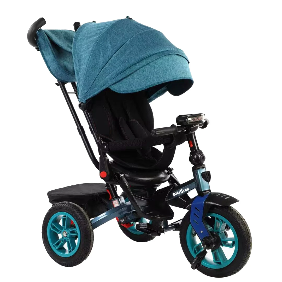 Kids tricycle with pneumatic tire foot brake/hot product tricycle for kids back seat/steel frame child tricycle big wheels
