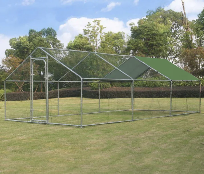 Large Metal Wire Chicken Run Walk in Chicken Coop for Poultry Hen Cage Run with Cover