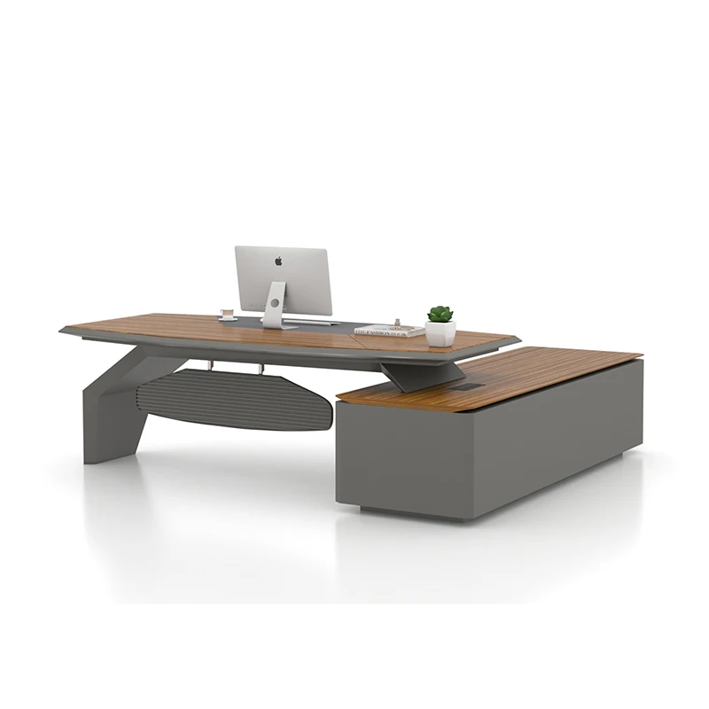 Wholesale Luxury Veneer Painted Finish Modern Office Furniture Wooden Executive L-Shaped Office Desk