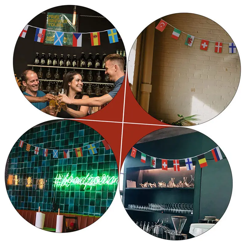 14cm*21cm Euro 2024 Football Cup  European  24 Team Bunting Flags National Team String Flags