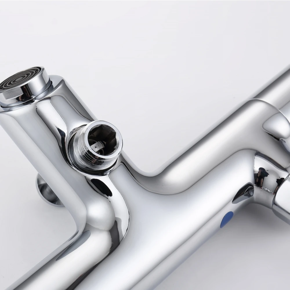 Hot Sale High Reputation Chrome Solid  Brass Shower Mixer System Double Handle 2 Ways Shower Faucet OEM and ODM Factory Price CE