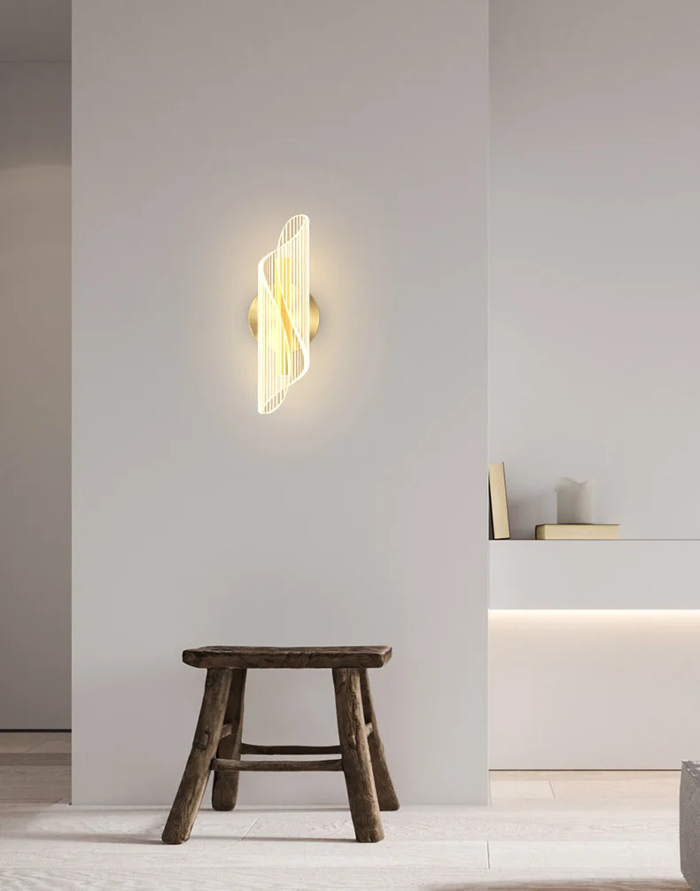 Modern creative screw shape living room backdrop wall lamp personalized bedside acrylic wall light for Bedroom Hotel